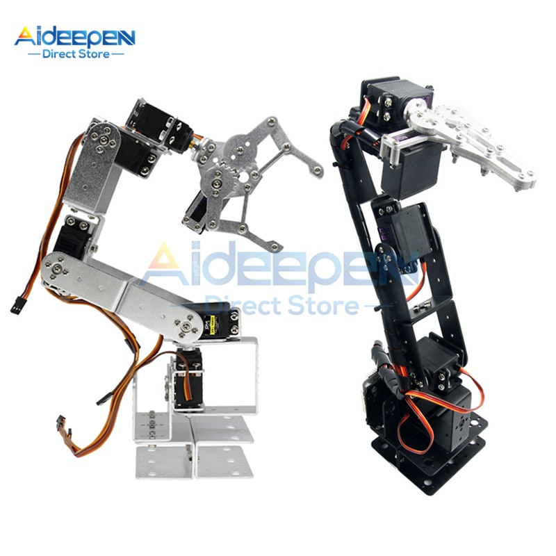 1 ensemble ROT3U 6DOF Aluminium manipulateur Robot bras mécanique robotique pince griffe jouets mécanique poignée manipulateur pour Arduino