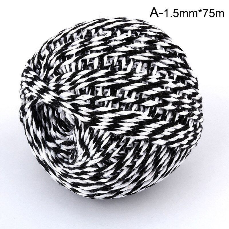 DIY Handmade Cotton Thread 1 Roll 75 Meters Rope Red White Card Hanging Rope Packing Twine String Cord: A