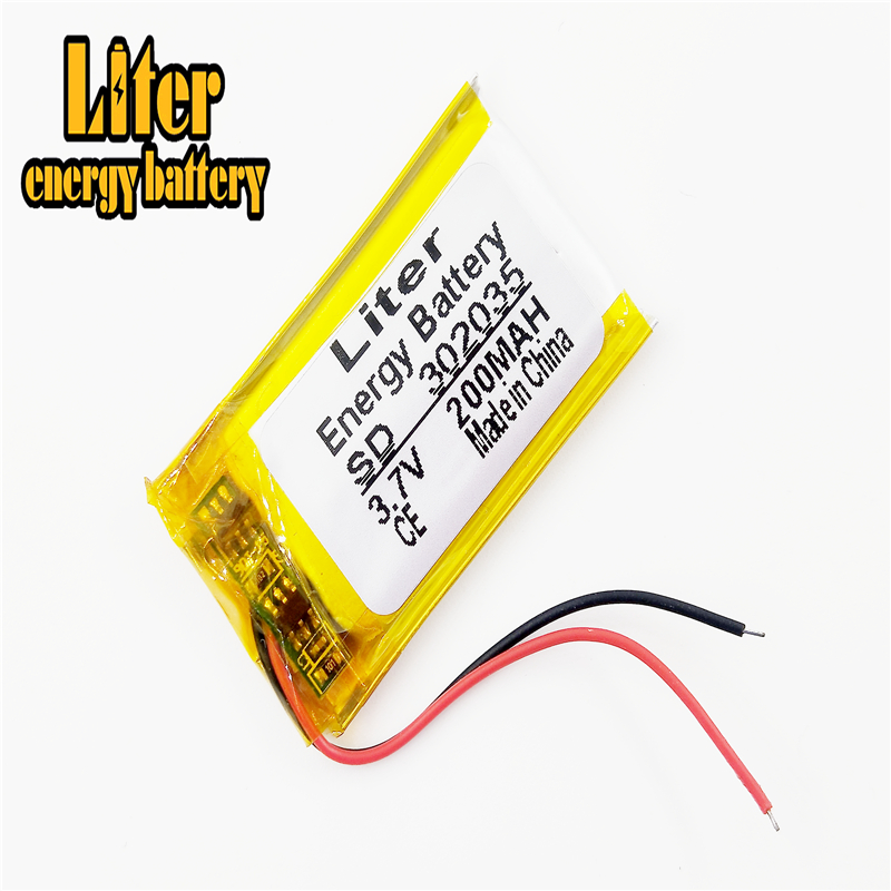 Lithium Tablet Polymeer Batterij 302035 032035 3.7V 200 Mah MP3 MP4 Bluetooth 3*20*35 Mm Kleine stereo Bluetooth Gps