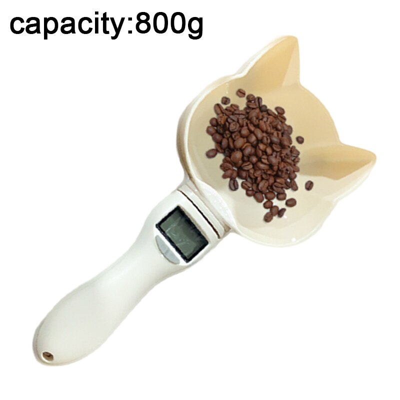 Pet Food Scale Electronic Measuring Tool for dog cat feeding bowl Measuring Spoon Kitchen Scale 800g/1g Digital Display: B-Cat-Ear-800g