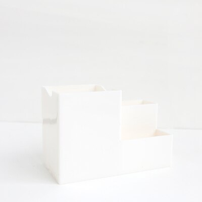 Multi-fonction 4 grilles porte-stylo de bureau conteneur organisateur de bureau papeterie carré stylo porte-crayon boîte de rangement en plastique 1PC: c