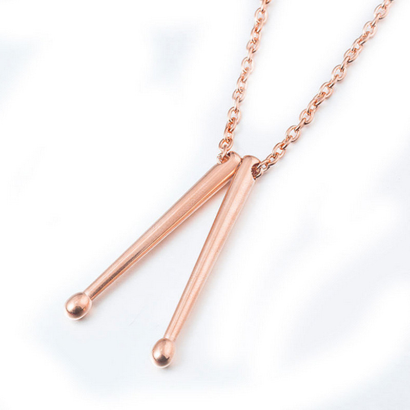Hommes collier Rockers Jazz bande tambour collier pendentif batteurs caisse claire batterie bâton en acier inoxydable pendentif chaîne bijoux
