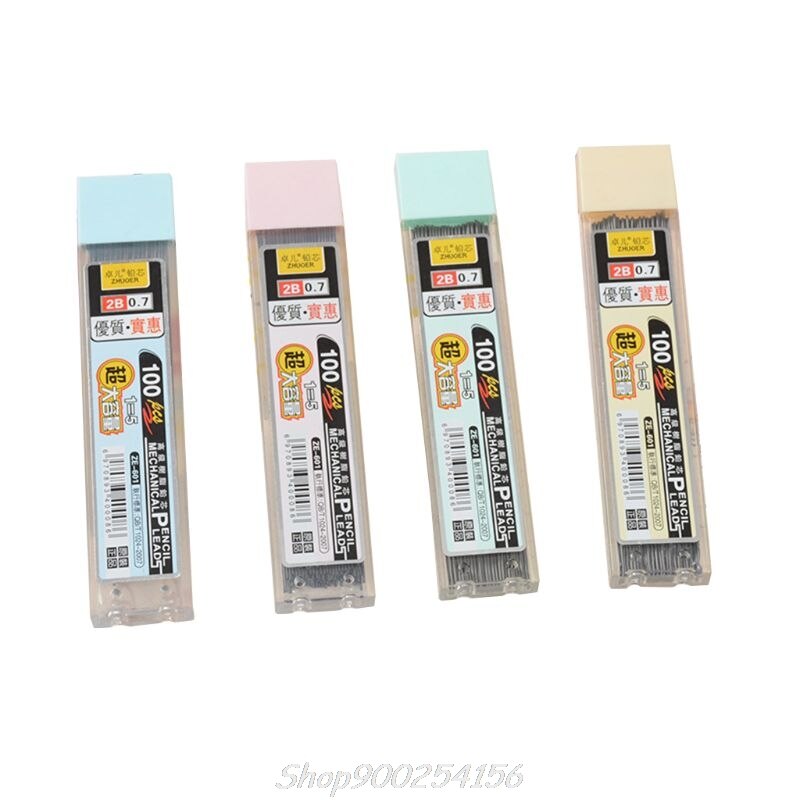 100Pcs/Box Graphite Lead 2B Mechanical Pencil Refill Plastic Automatic Pencil Lead Au03 20: 7mm