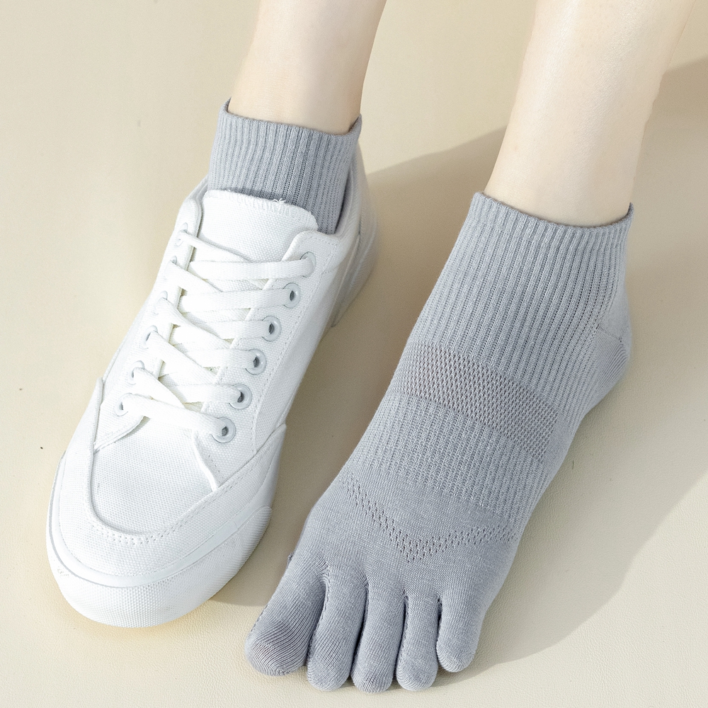 5 Paar Katoenen Teensokken Dames - Lage Sokken met Losse Tenen - Anti-slip Mesh Zomersokken