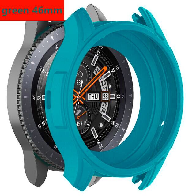 Gear S3 Frontier Case For Samsung Galaxy Watch 46mm band gear S3 Silicone Protect Cover Protective shell Watch Accessories: buck green 46mm