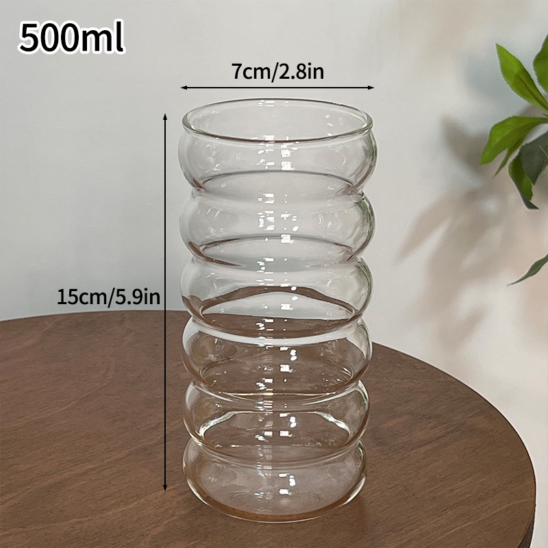 Tazas de café frío, tazas de vidrio estéticas, tazas de café helado, vasos de vidrio, tazas de cóctel, accesorios de escritorio de cocina: Borgoña