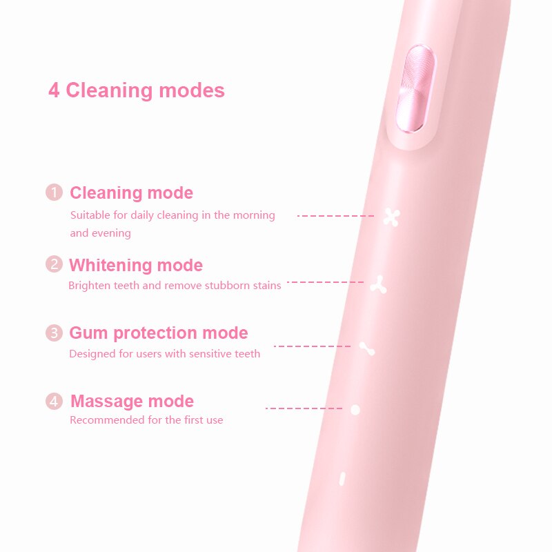 Cepillo de dientes eléctrico para adulto, cepillo de dientes eléctrico sónico con batería de 2000mAh para 90 días, carga USB, resistente al agua, 45000 veces/min