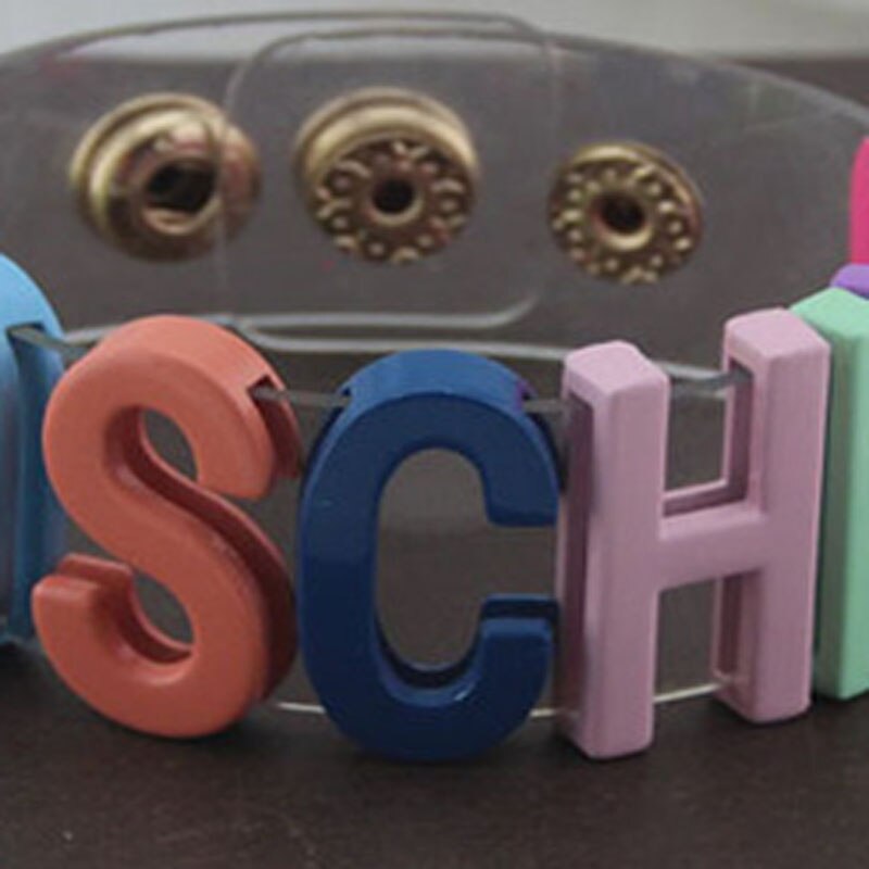 heavy metal leather bracelet Pu Bracelet punk letter exaggerated temperament cool metal men and women trend Bracelet