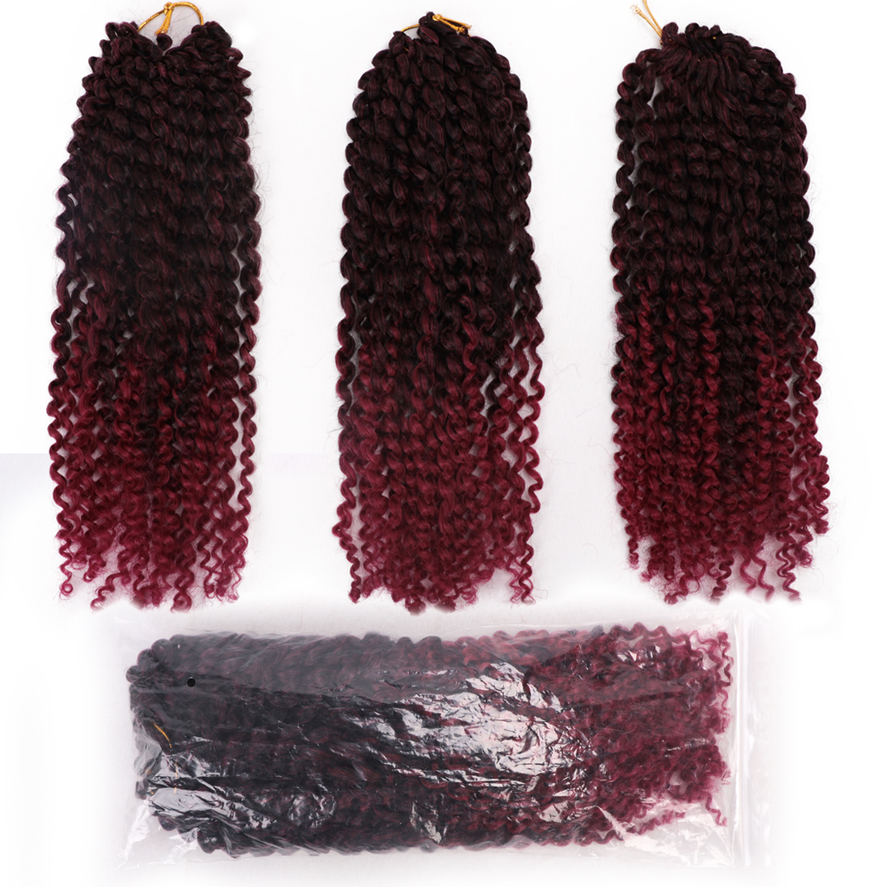 12 Inch Marley Crochet Braids 3PCS/Pack Synthetic Afro Kinky MarlyBob Braids Hair 24 Roots/Pack Ombre Colors Hair Extensions: T1B-BUG