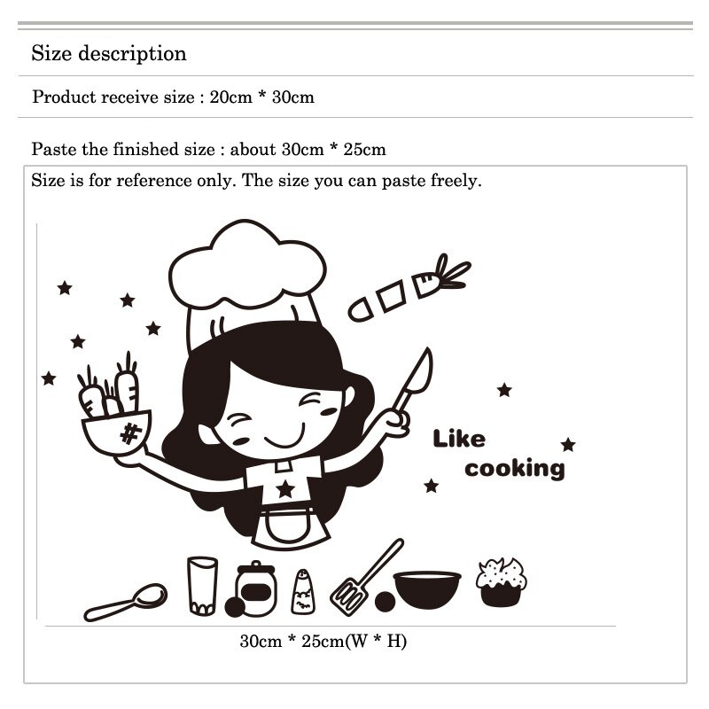 Cartoon Like cooking kitchen Wall Sticker Kitchen restaurant decoration Mural Art Decals home decor stickers wallpaper