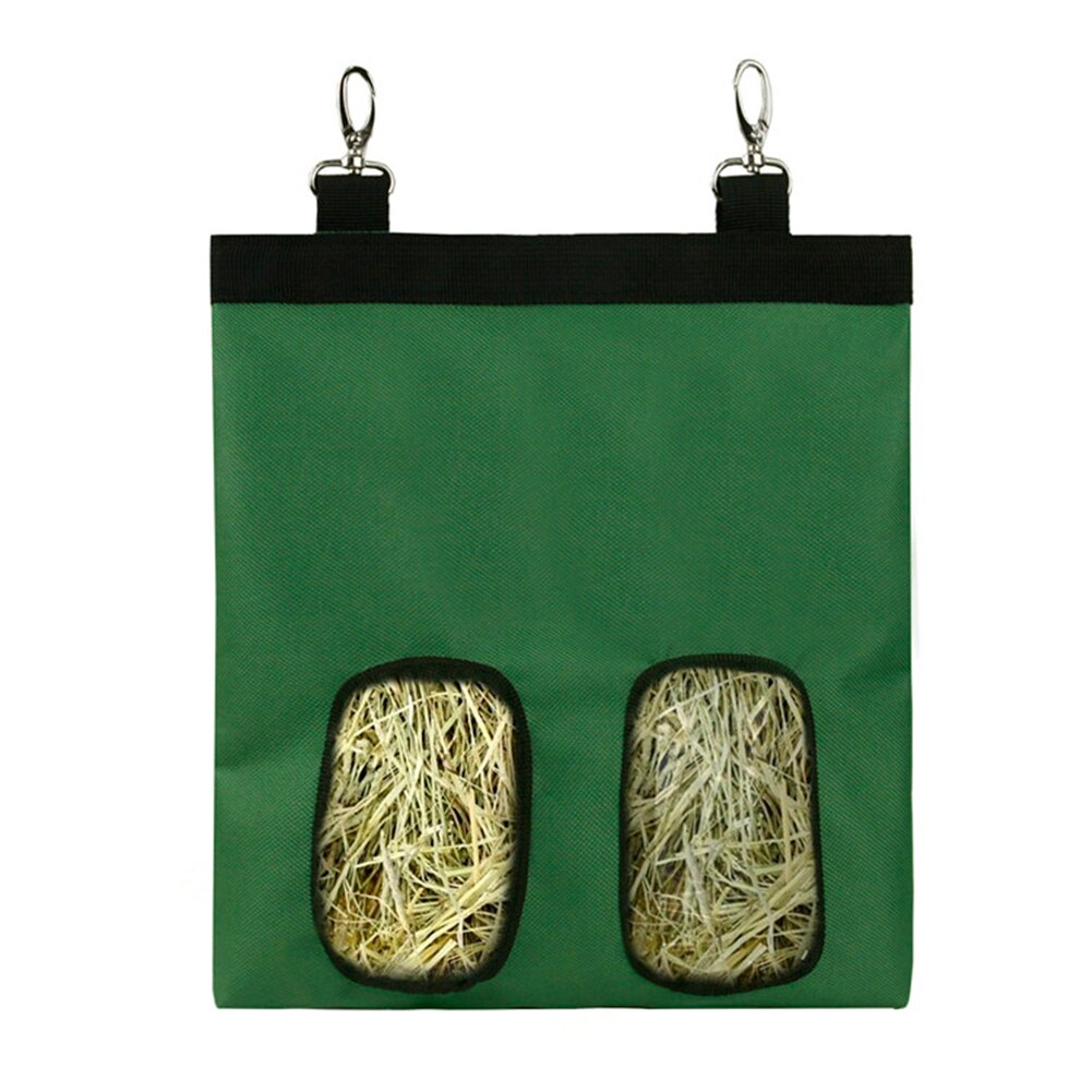 Oxford Cloth Small Animals Supplies Hay Bag Hanging Pouch Feeder Holder 2/4 Holes Hay Bag Hanging Feeder Sack Holder: 2 Holes Green