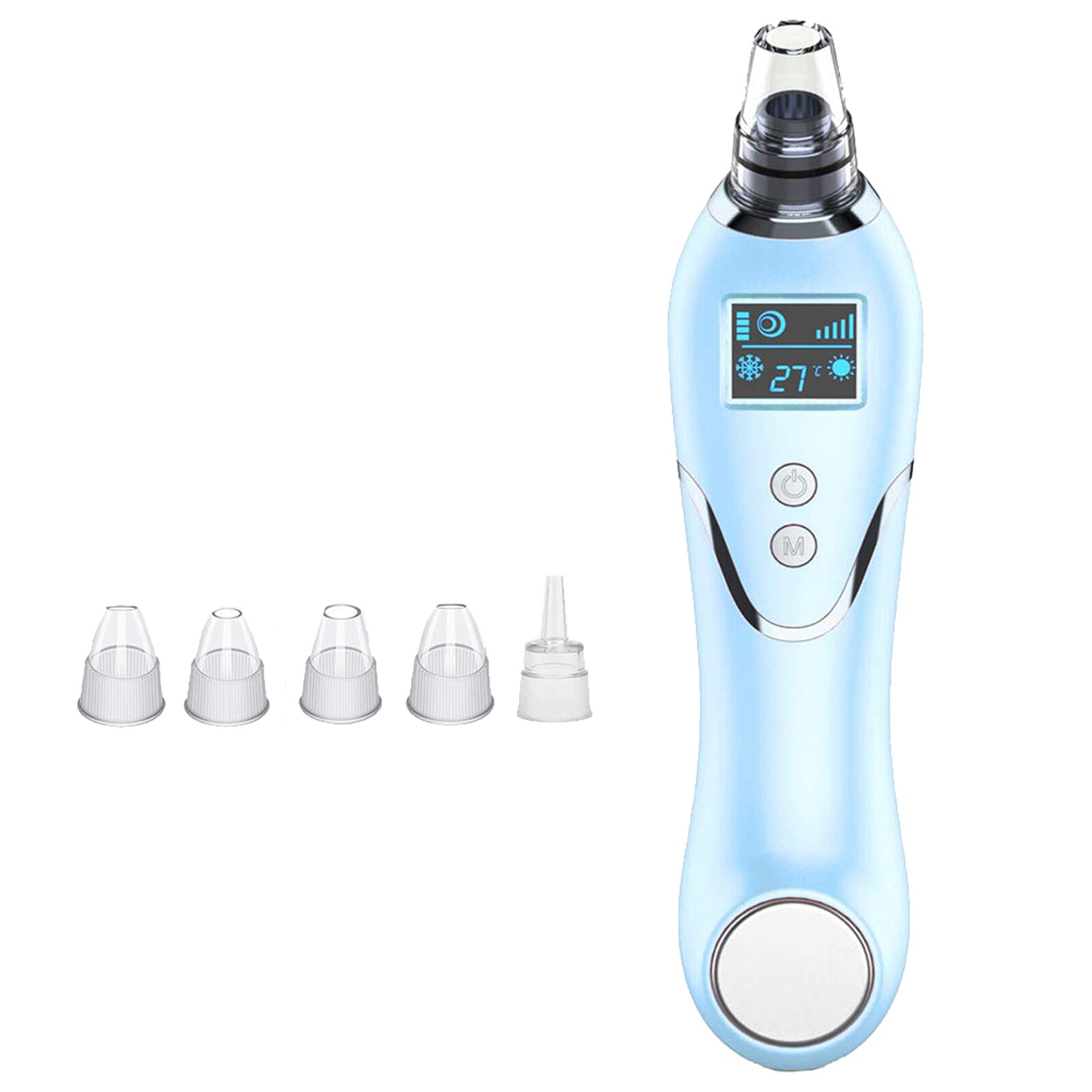 Practical Blackhead Remover Easy Use All Skin Electric Pore Vacuum Cleaner Rechargeable Adjustable Modes Home Beauty Salon: Blue