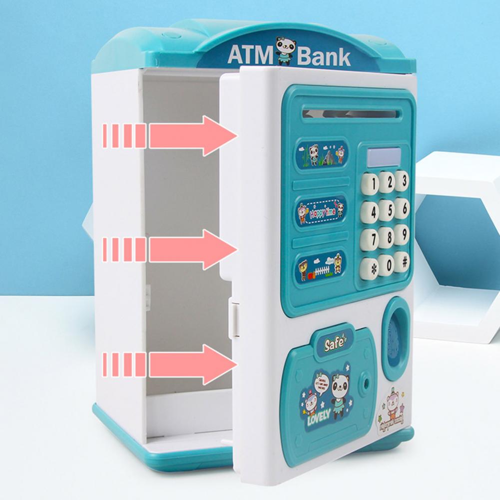 Simulation Password Fingerprint Automatic Roll-up Electronic Piggy Bank Children Education Toys For Birthday