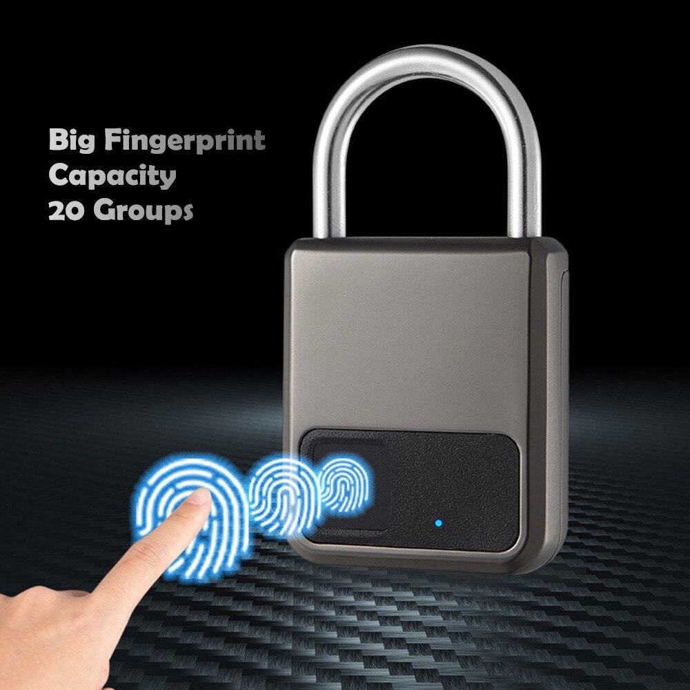 Keyless anti-theft fingerprint indentification padlock, portable electronic indoor outdoor cabinet luggage bag smart lock