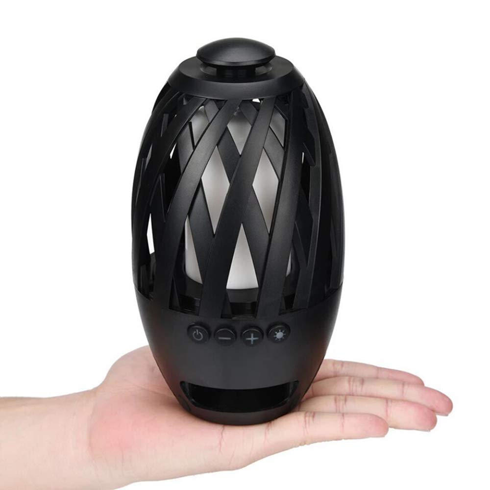 BTS 596 Bluetooth Lautsprecher USB Ladung Führte Flamme Lichter draussen Tragbare LED Flamme Fackel Atmosphäbetreffend Lampe für Camping, nacht, Tisch