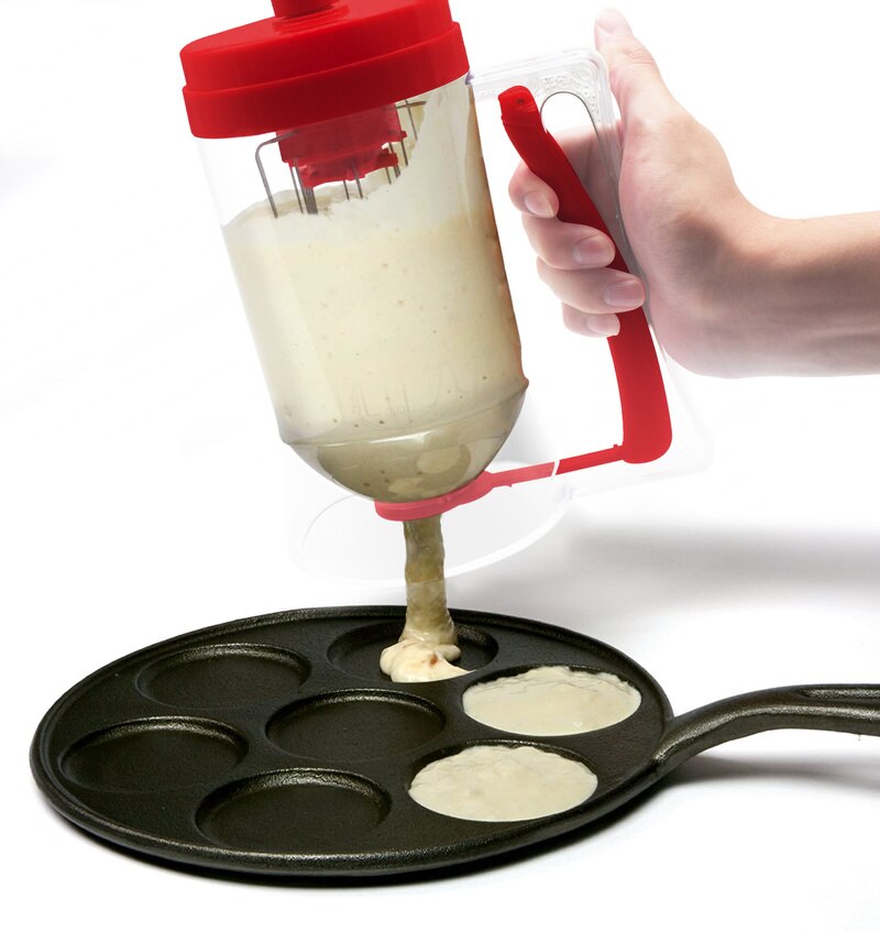 Handhållen manuell pannkaka cupcake smet mixer dispenser mixer maskin bakverktyg för att göra kakor våfflor bättre