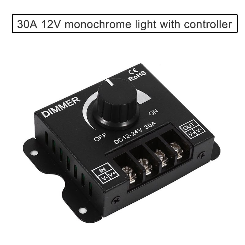 Nieuw 12 V-12 V 30A Metalen LED Dimmer Controller Handmatige Bediening voor Strip Licht XSD88