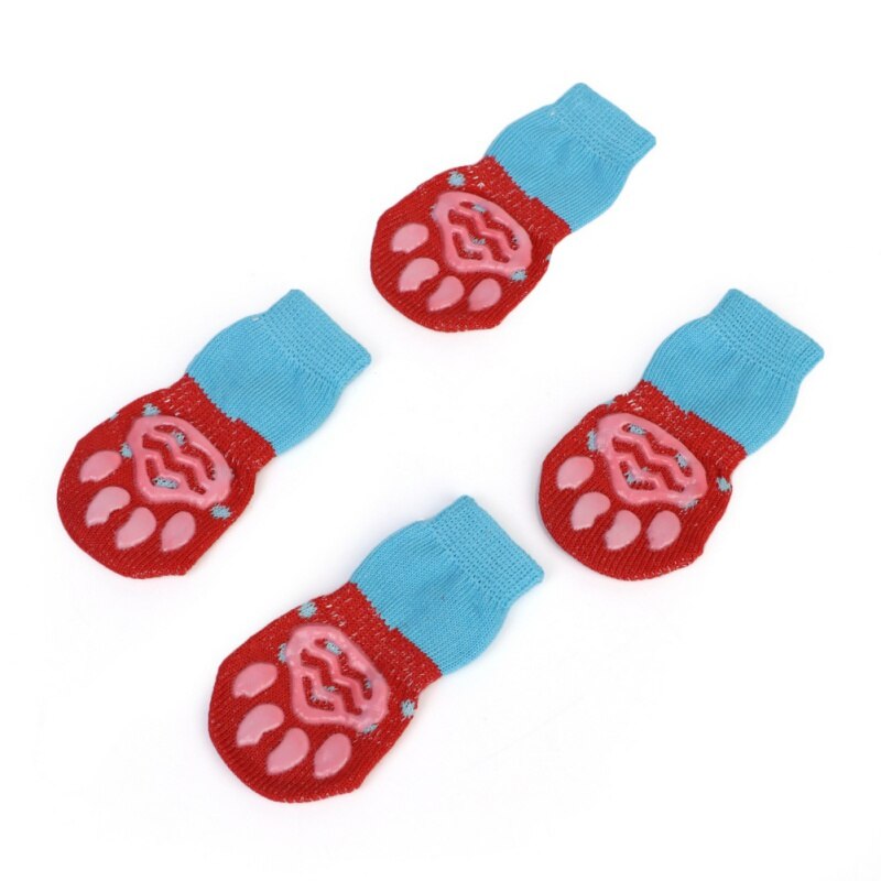 Cat Dog Socks Pet Elastic Warm Anti Slip Claw Paws Wear Polyester Indoor For Dogs