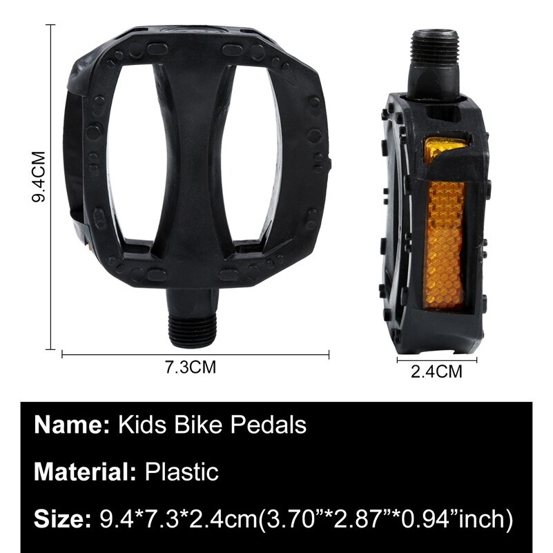 West biking ultralette barnesykkelpedaler anti-skli plastpedaler med sikkerhetsadvarselsreflektor barnesykkelpedaler