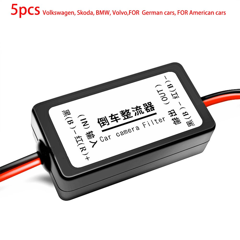 12V DC Power Car Rearview Camera Power Relay Capacitor Auto Car Camera Filter Relay Capacitor Filter Connector: 5pcs