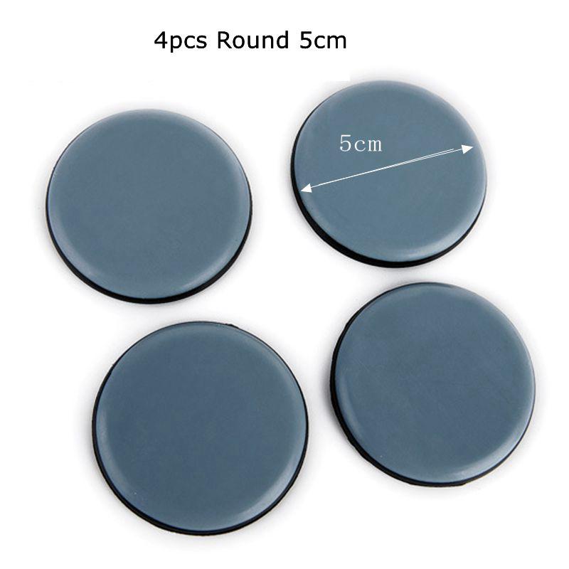 1 Set Slider Pad Furniture Table Bases Protector Coaster Carpet Ground Magic Moving Anti-abrasion Floor Mat SYT9252: 4pcs Round 5cm