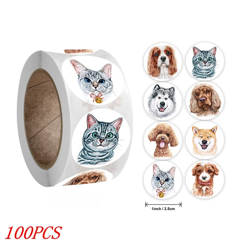50-500 stks Kids Beloning sticker puppy hond Patroon aanmoediging stickers voor Leraren Leuke Dieren Stickers Briefpapier Stickers: Roze