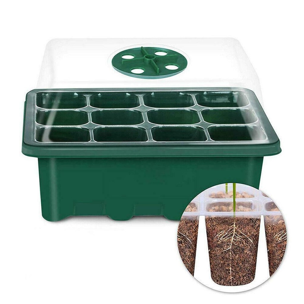 12 Hole Seedling Trays Seed Starter Starter Plant Flower Grow Box Propagation For Gardening Grow Starting Germination Box #25