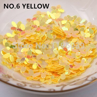 50G Pvc Bloem Pailletten Pruimenbloesem 10Mm Met 1 Center Hole Cup Losse Paillette: Yellow