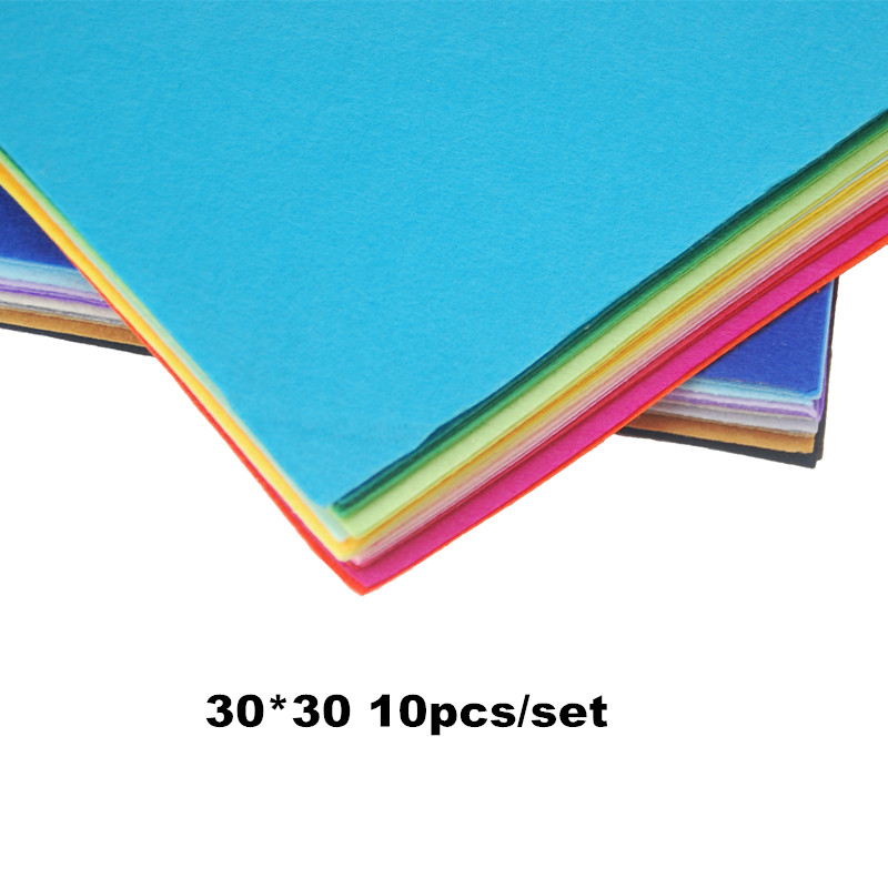 30*30cm / 20*30cm / 15*15cm diy filt farverigt stof klud 1mm tykkelse polyester klud filt hjem håndlavede dekorationer 240: 30