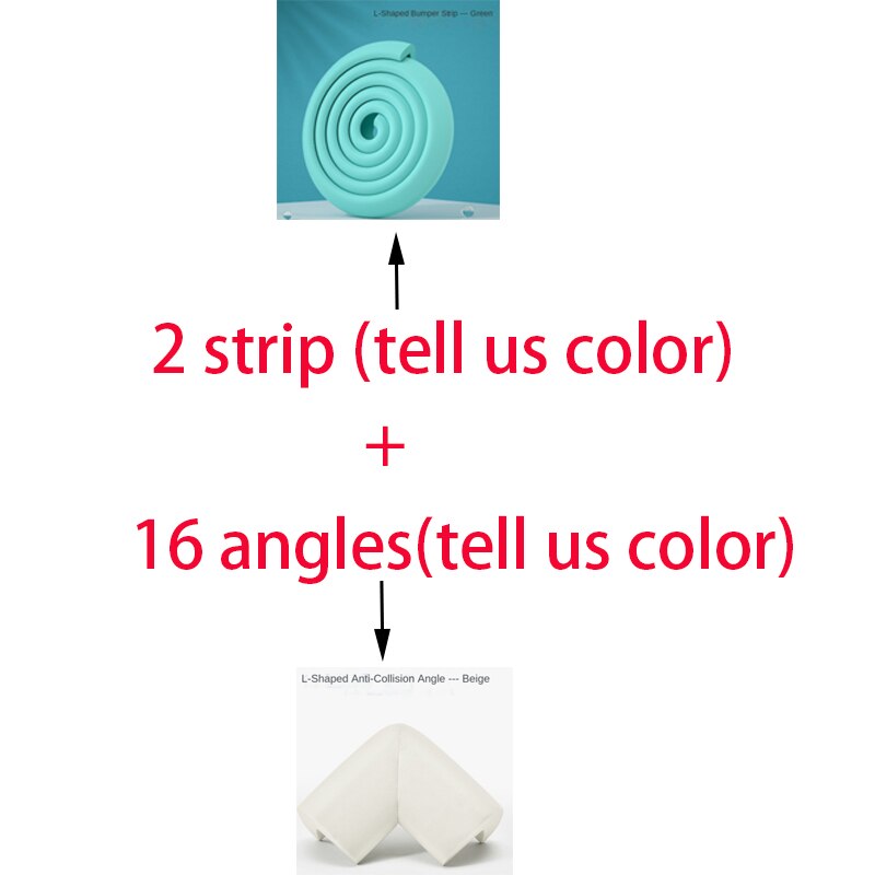 Protector de esquinas de seguridad para bebés, protección para niños, muebles, protección de ángulos, cinta protectora para esquinas de mesa de seguridad para niños: 2 strips  16 angles