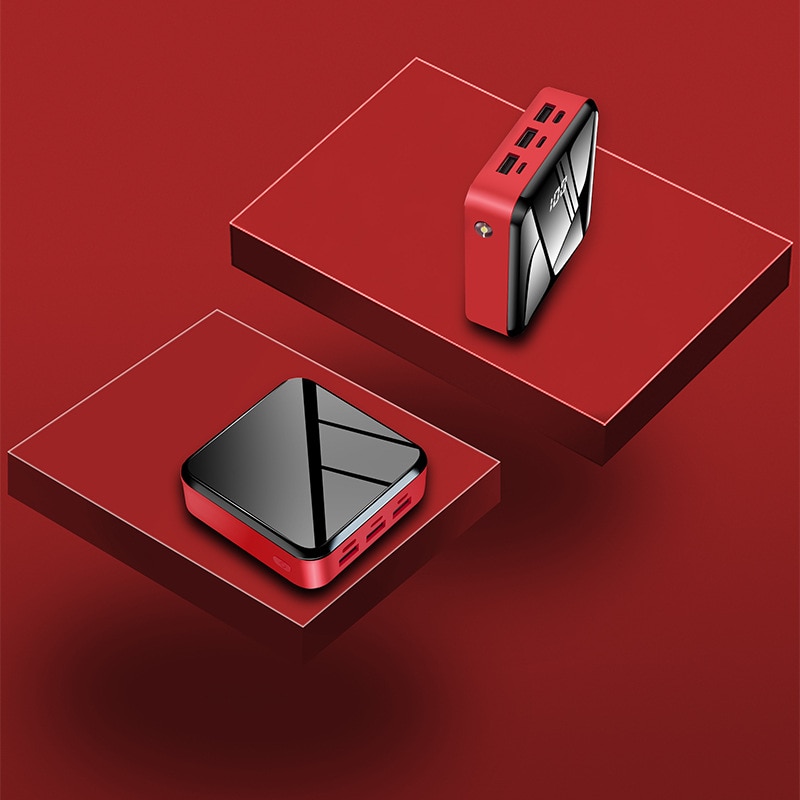 20000mAh Mirror Screen Mini Power Bank External Battery Portable Powerbank 20000 mAh Fast Charging Poverbank For Mobile Phone