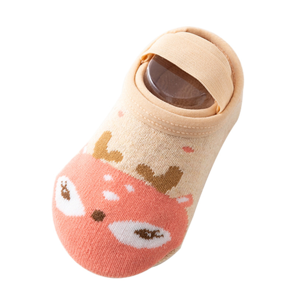 Calcetines antideslizantes para bebé, medias de algodón con estampado de zorro y Animal de dibujos animados, para recién nacido: kaiki deer / Fit 1-3year