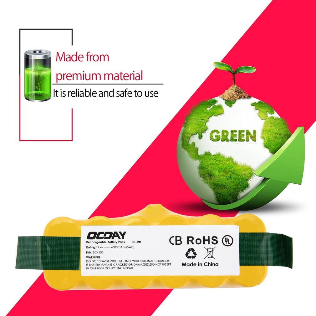 14.4V 8000mAh batterie Rechargeable Ni-MH pour Irobot Roomba 500 510 530 531 535 540 545 550 560 562 570 580 581 600 780