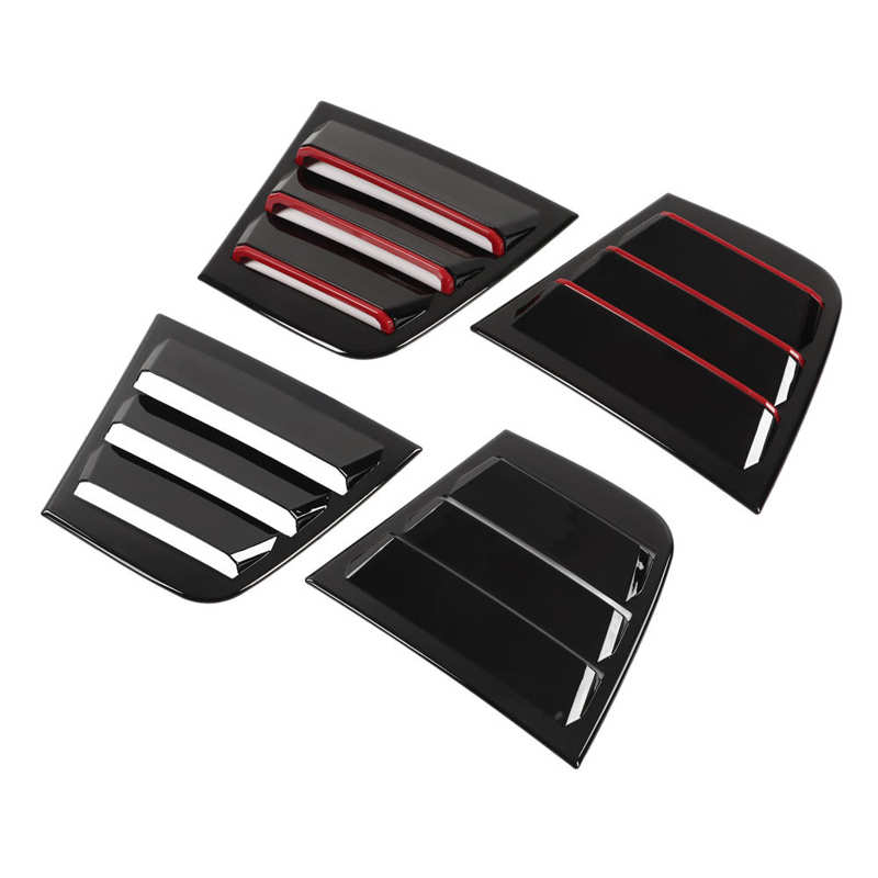 Air Vent Scoop Louvers Gloss Black ABS Simple Installation Wear Resistant Anti Impact Nonfading High Toughness Side Vent Window