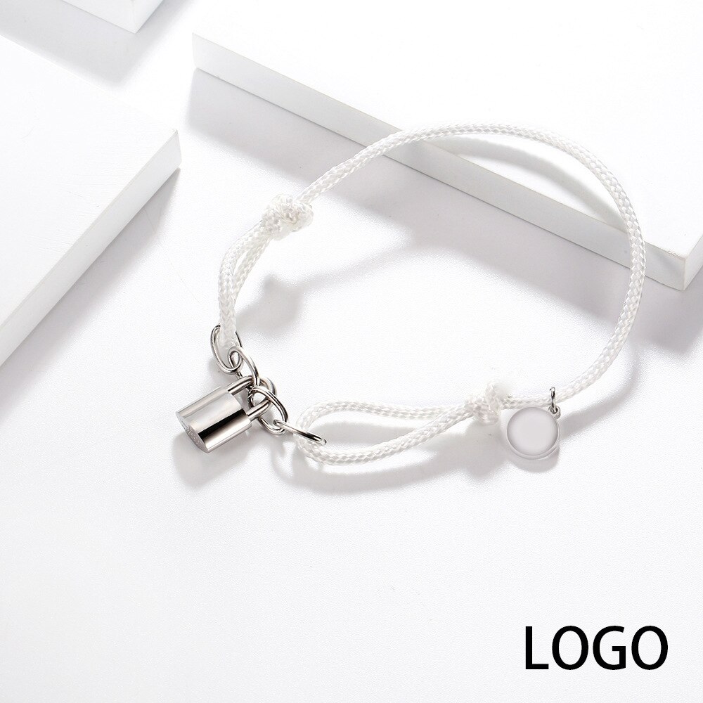 Boyulige Klassieke Mode Gevlochten Touw Armband Lock Populaire Element Paar Armbanden Voor Mannen En Vrouwen Charme Sieraden: White