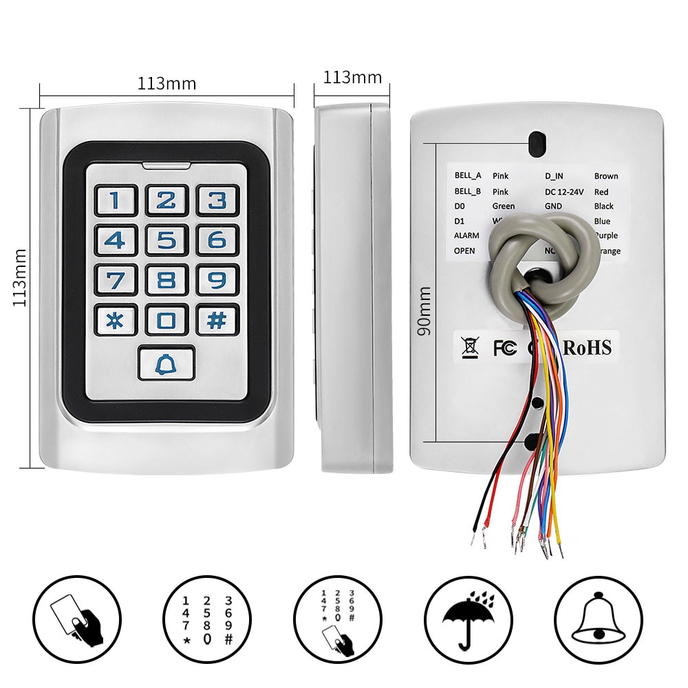 Wasserdicht IP68 Metall RFID-Karte Tür Zugriff Regler allein Zugriff Kontrolle Tastenfeld Mit Wiegand 26 Ausgang