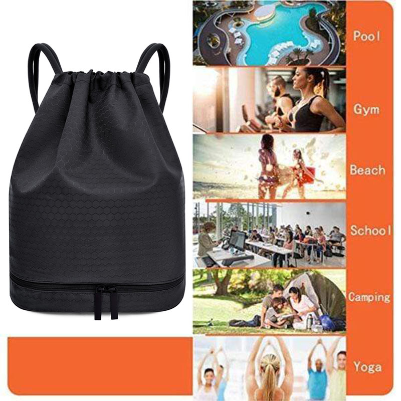 Nat En Droog Trekkoord Rugzak Met Schoenendoos Waterdicht Grote Capaciteit Sport Fitness Tas DO2