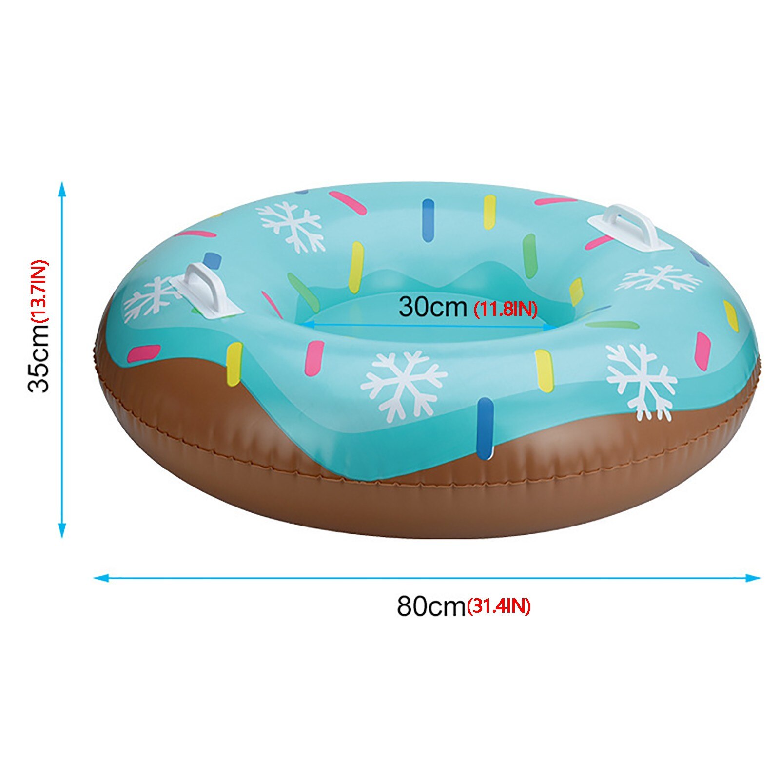 Snow For Winter Inflatable Floated Skiing Ring With Handle Pvc Snow Sled Tire Tube Kid Ski Outdoor Sports Supplies