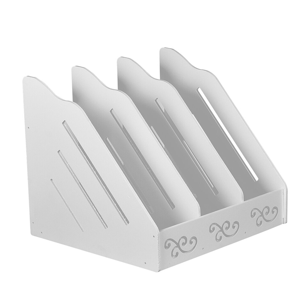 Boek Tijdschrift Houder Desk Organizer Briefpapier Opslag Stand Plank Rack Desktop Bestand Rek Opslag Artefact multi-layer: Bruin