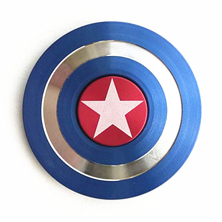 Captain America Schild Fingertip Gyroskop Aluminium Finger Dekompression Spielzeug: Black