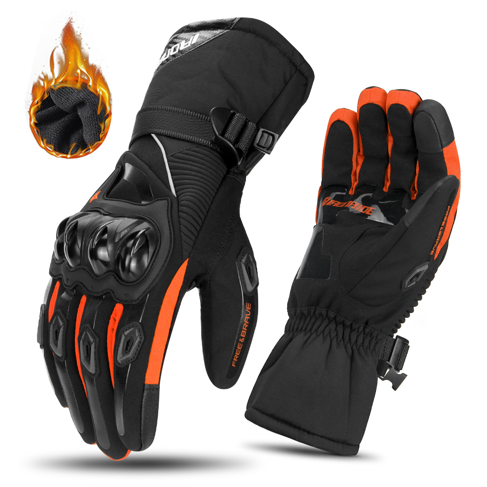 Guantes de Moto con pantalla táctil para motocross, Guantes protectores impermeables a prueba de viento para invierno, Guantes para Moto Luvas para montar