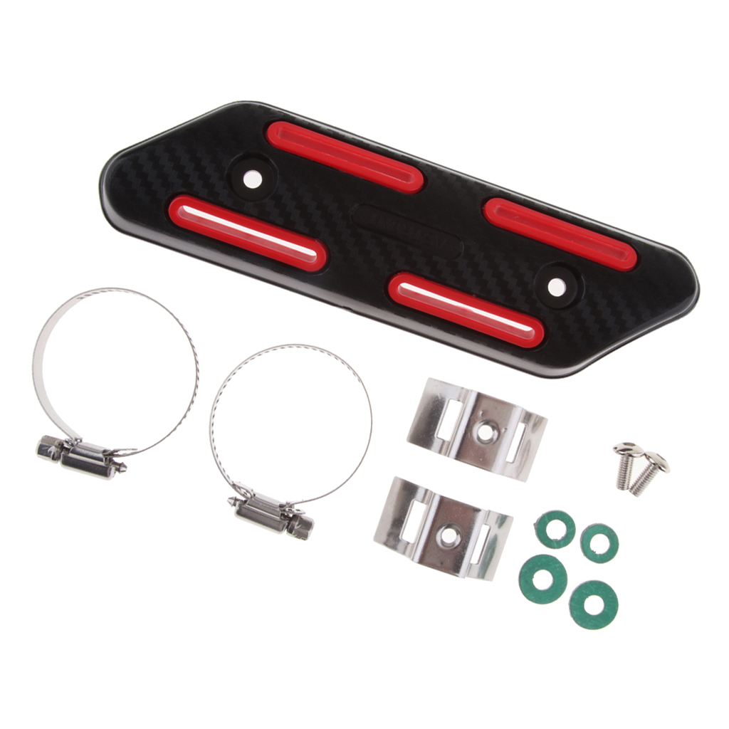 Silenciador de escape de motocicleta, cubierta protectora de tubo de calor para HONDA: Rojo