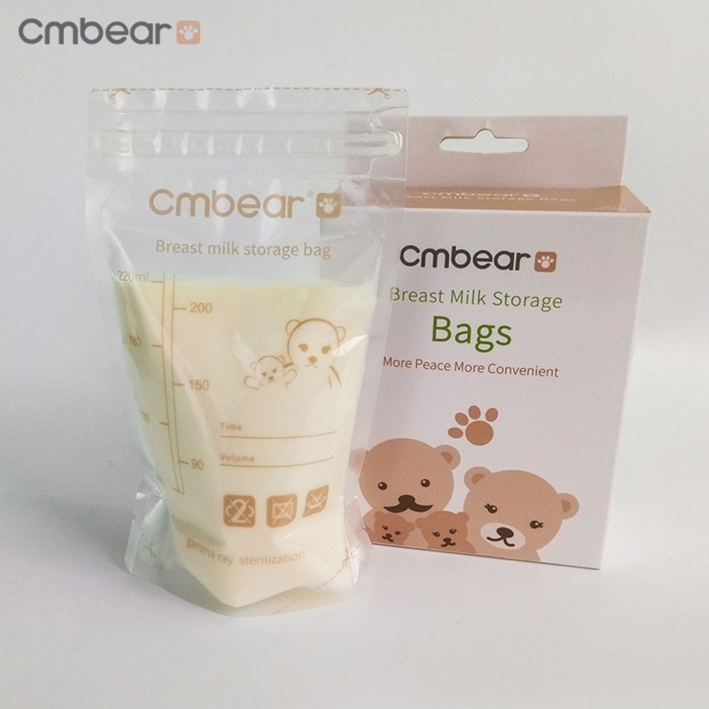 Cmbear 30 stk 220ml opbevaringspose modermælk bpa modermælk fryser babymad babyposer til amning