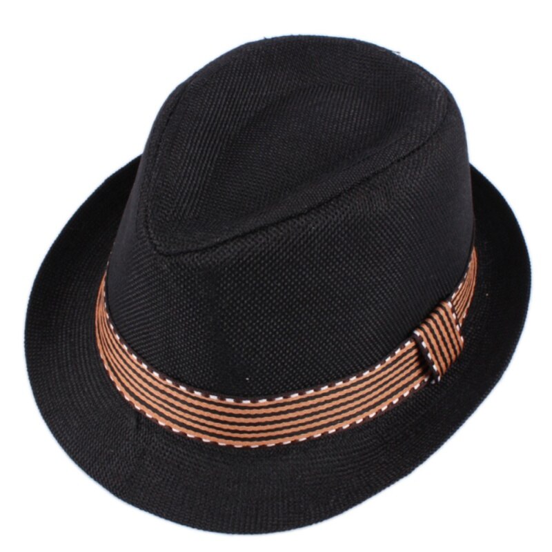 JW – chapeaux de soleil pour enfants, casquette Fedoras de Style Jazz britannique pour garçons et filles: Black