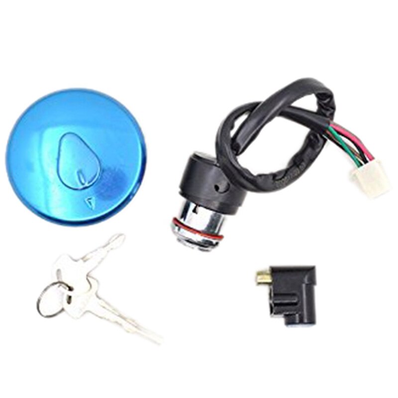 Motorcycle Ignition Switch Lock+Fuel Gas Tank Cap Cover 2 Keys Lock Set for Haojue Suzuki Gn125 Gn 125 125Cc Spare Parts: Default Title