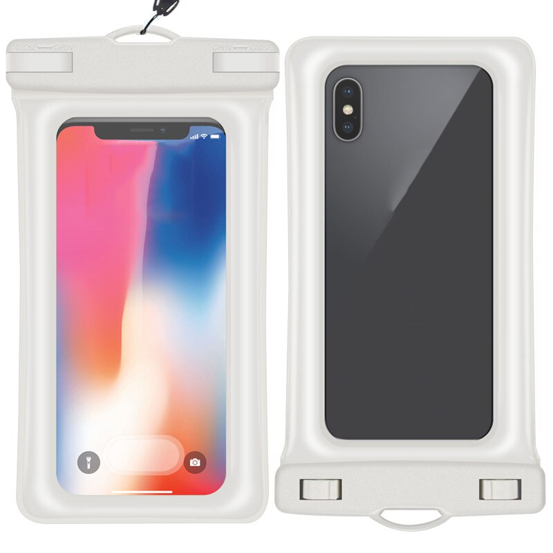 Universal Wasserdicht Fall Für iPhone 11 Pro XS Max Xr X 8 7 6 Samsung S9 S8 S10 Plus Hinweis 9 8 10 wasserdichte Beutel Schwimmen Schwarz: White