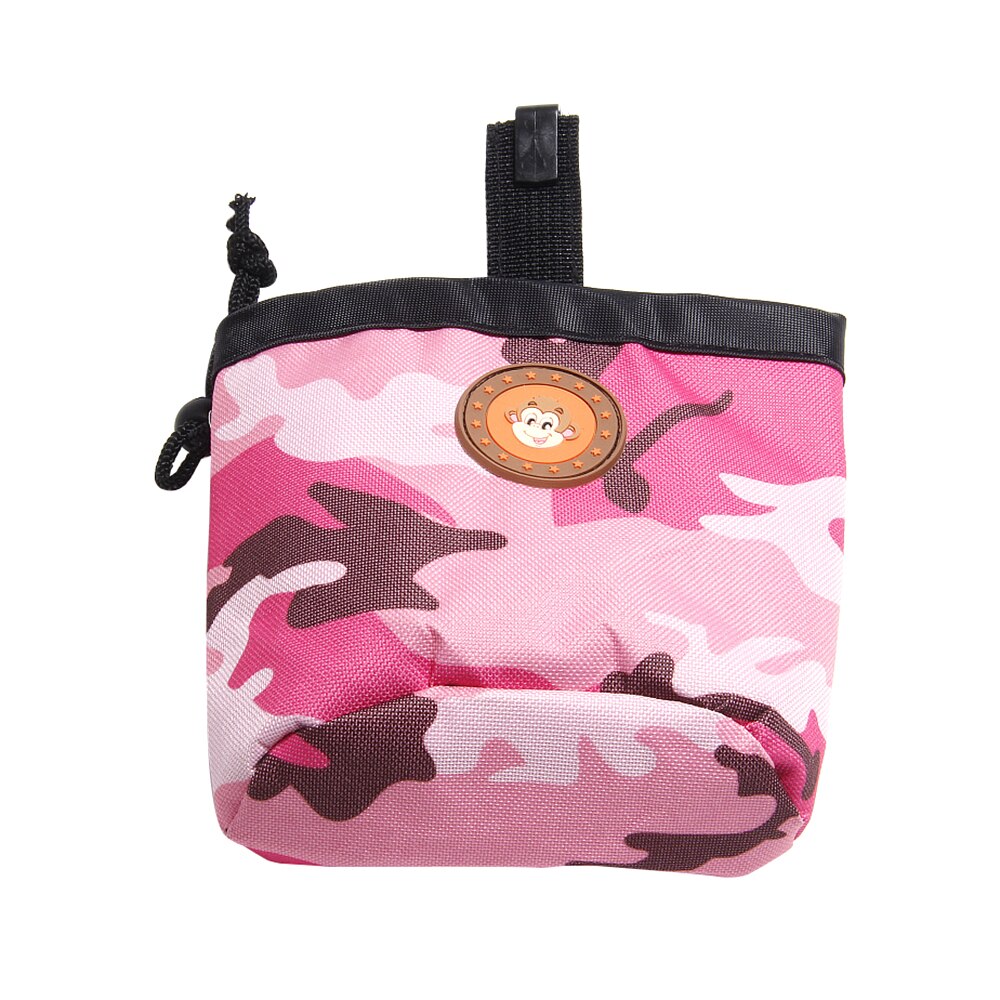 Portable Detachable Dog Training Treat Bags Doggie Pet Feed Pocket Pouch Outdoor Puppy Food Saver Snack Reward Waist Bag: Pink