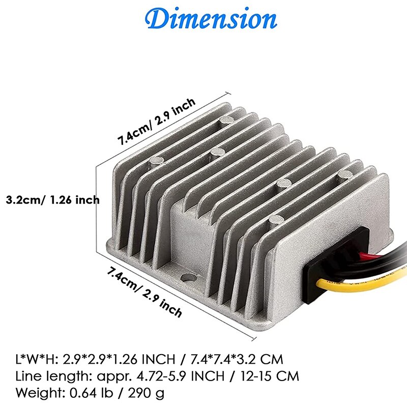 RISE-Step Down DC 24V To 12V 15A 180W Converter, Accept DC15-40V Inputs Regulator Power Adapter For Auto Motor Car Truck