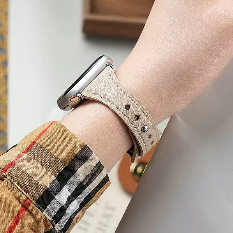 Thin Leather Strap for Apple Watch Band 10 9 8 42mm 46mm 41mm 44mm 45mm 38/40mm Women Watchband Bracelet Belt iWatch 7 se 6 5 4