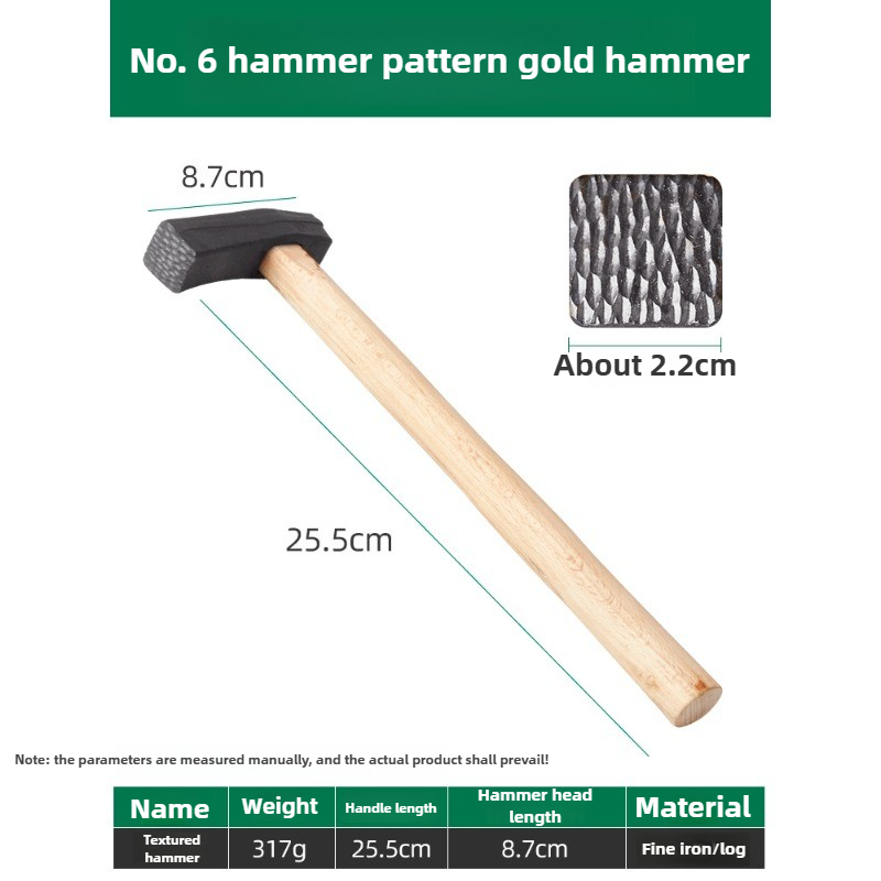 Herramienta de joyería, martillo de textura, martillo de textura dorado y plateado, herramientas de reparación de joyería, herramientas hechas a mano multifunción: Oro